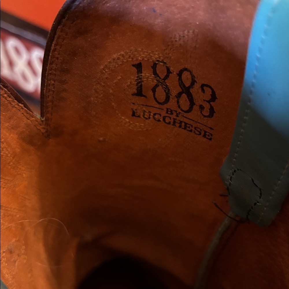 Lucchese Turquoise Embroidered Heeled Boots - Picture 5 of 6